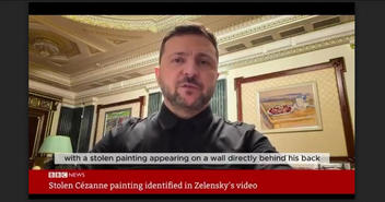 Перевірка факту: ФЕЙКОВИЙ репортаж BBC показує викрадену картину Сезанна нібито у кабінеті Зеленського